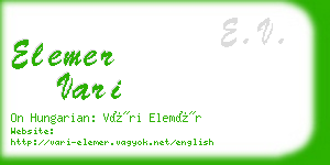 elemer vari business card